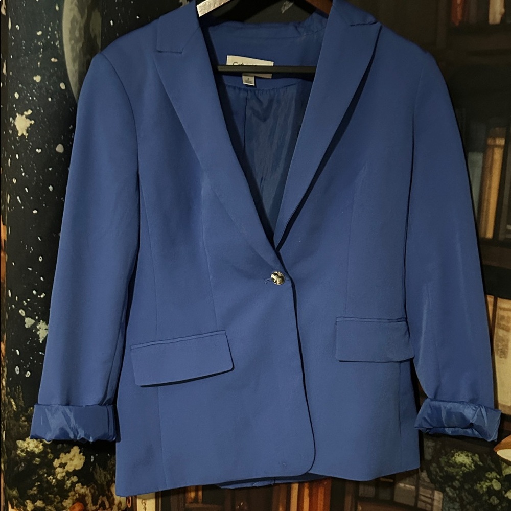 Calvin Klein Women's Blue Blazer Jacket